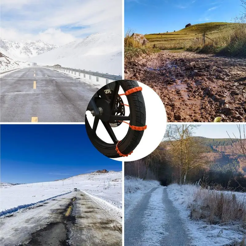 Snow Tire Chains 2pcs Quick Fit Easy Installation Tire-Chains Anti-slip Tires Traction Nylon Anti Chain With Universal