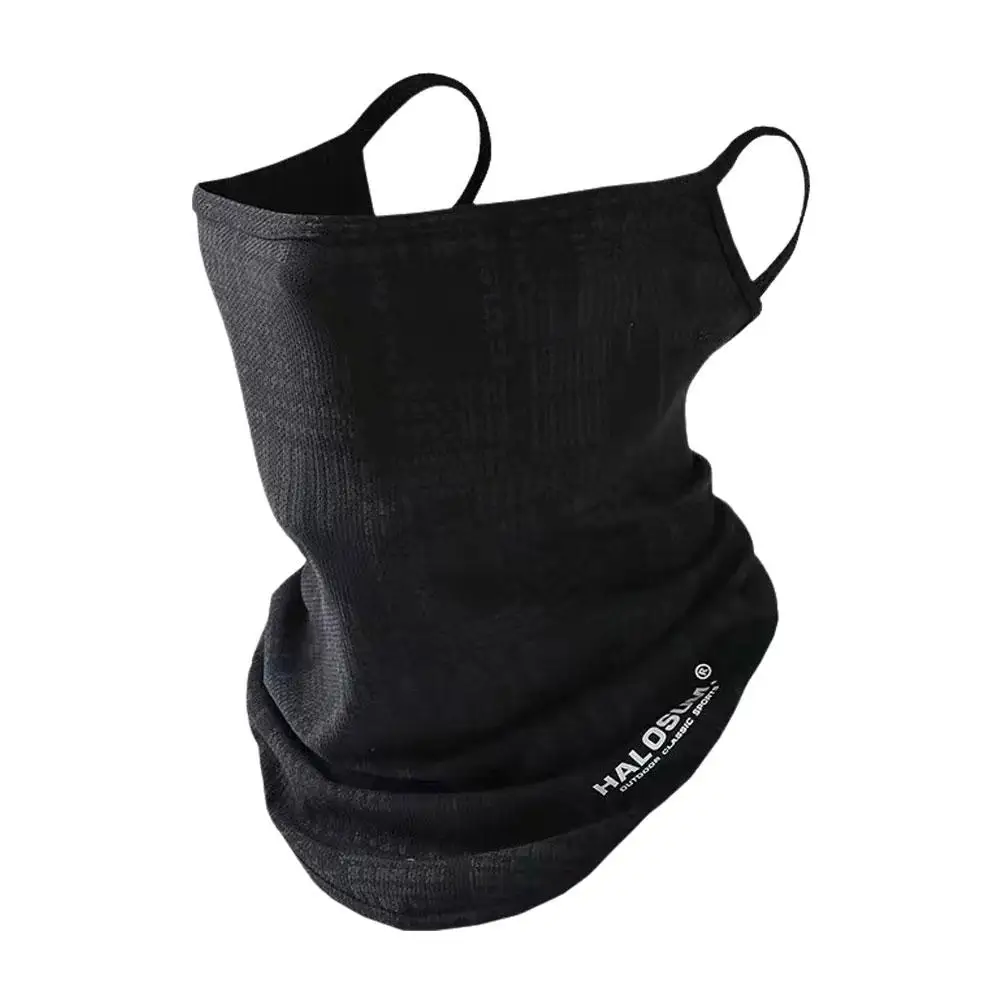 Ice Silk Hiking Face Cover Fishing Cycling Bandana Mesh Half Mask Hang-Ear Neck Gaiter Cool Tube Scarf Quick-dry Face Mask