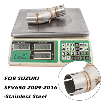 Middle Pipe For SUZUKI SFV650 2009-2016 Motorcycle Exhaust Tail Mid Pipe Stainless Steel Connect 51MM Muffler