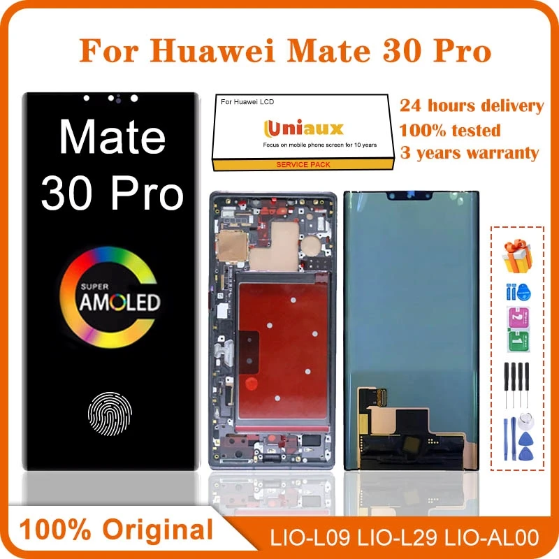 

100% Original 6.53" For Huawei Mate 30 Pro 5G LIO-L09 L29 AL00 TL00 LCD Display With Frame Touch Screen Digitizer Assembly LCD
