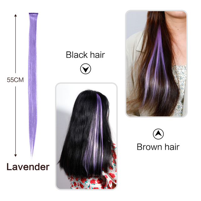 New Long Wavy Wig For Color Wigs Long Hair Highlighting Gradient Invisible Seamless Natural One-piece Hair Hanging Ears
