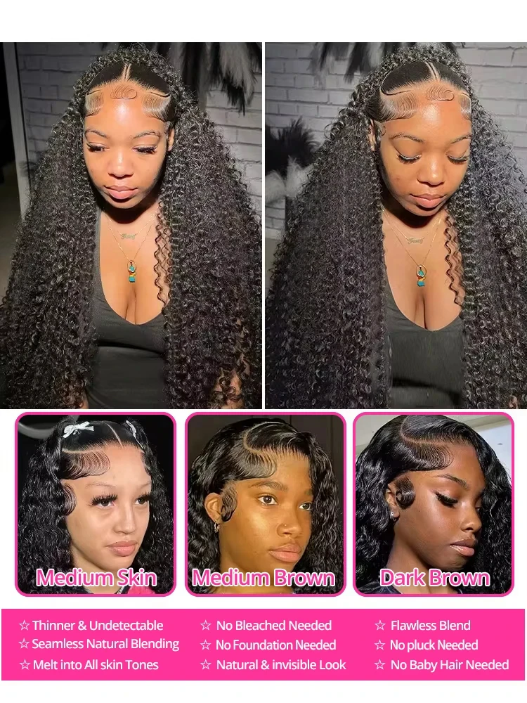Water Wave Glueless Wig Human Hair Curly 40 42 Inch 13x6 13x4 HD Frontal Wig 250% Deep Wave Wear Go 5x5 HD Lace Closure