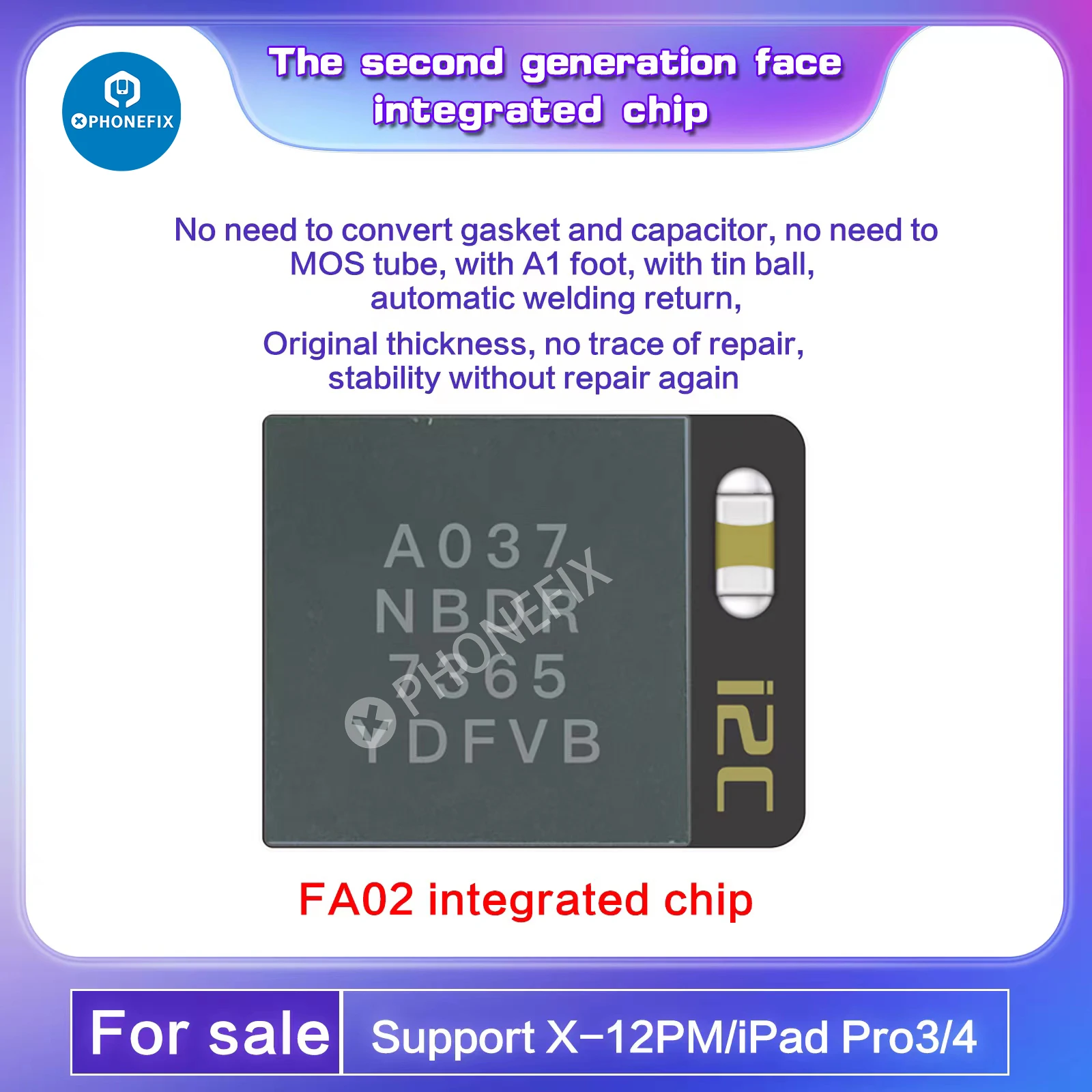 I2C Fa02 Face Chip Integrato Dot Matrix Ic A1 Pin Per Iphone X-12 Pro Max Ipad 3 4 Face Id Repair Supporta I Programmatore I6S