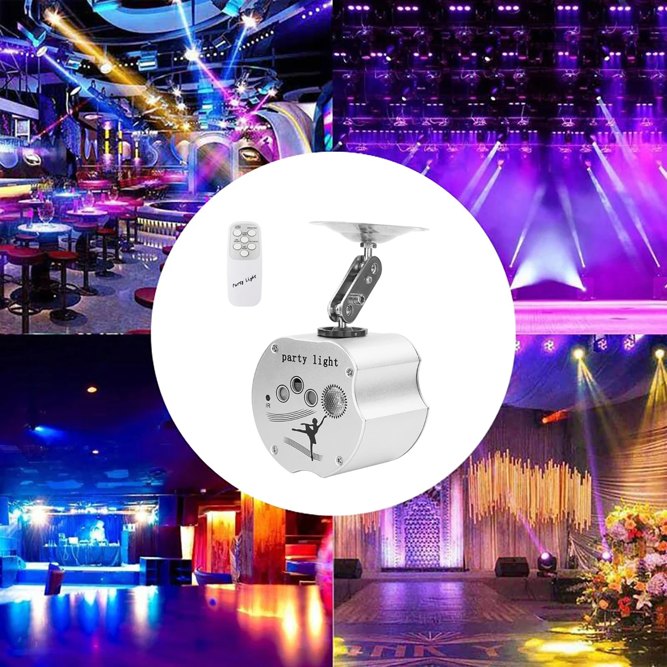 

64 Pattern DJ Disco RGB Stage Laser Light Colorful Rotary Voice Control Stage Light Party Holiday Dance Wedding Bar Effect Light