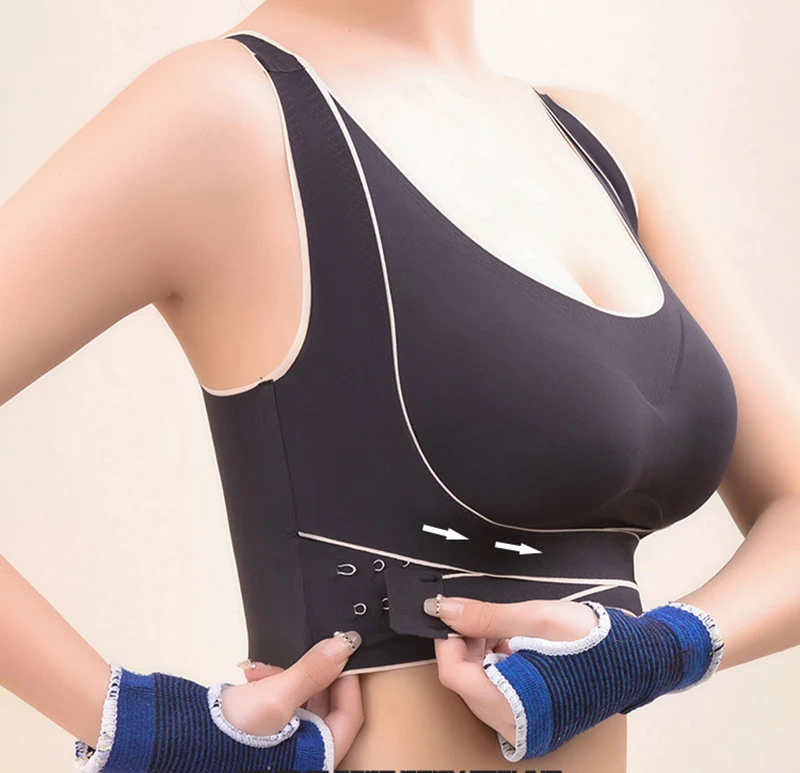 

Quick Dry Sports Backless Bra for Women Cross Elastic Buckle Anti-sweat Padded Push Up Bra Gym Running Fitness Workout Tops