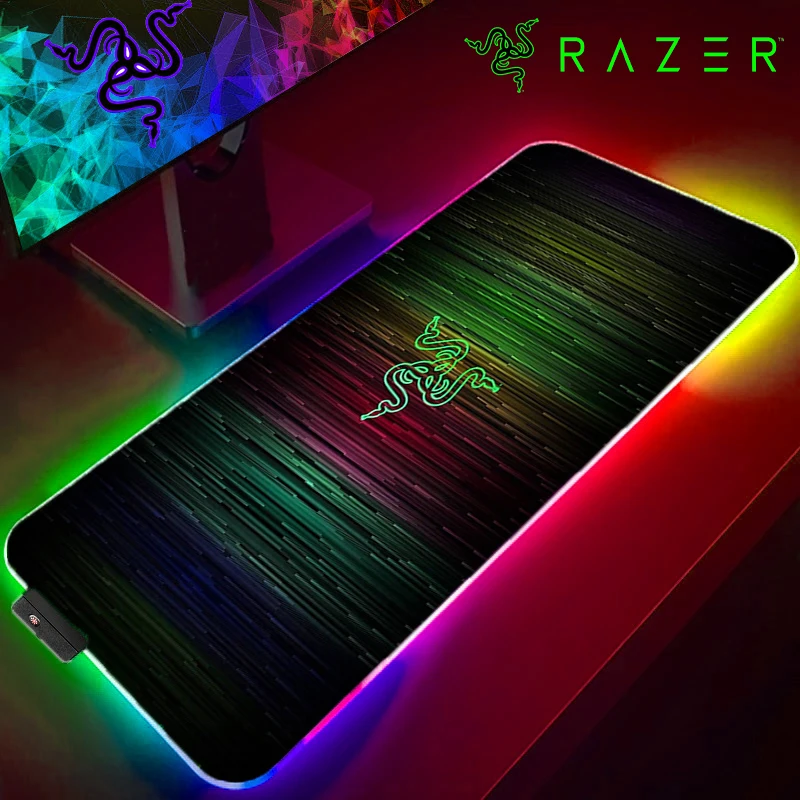 

Razer Goliathus RGB Mouse Pad Gaming LED Anime Game Mat XXL Desk Mat Computer Gamer Keyboard Cool With backlight Mousepad Carpet