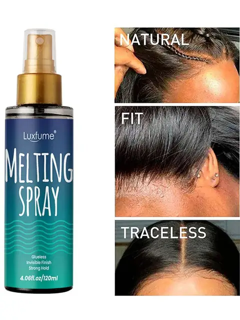 120ML Melting Spray For Lace Wigs Lace Melting And Holding Mousse Finishing Lace Hold With Tint Spray For Lace Wigs