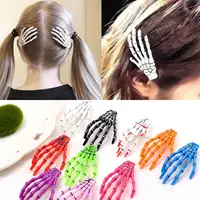 1pcs Harajuku Skull Barrette Fashion Skeleton Hand Bone Hair Clip Bone Claw Halloween Ghost Hairpin Girls Hair Accessories