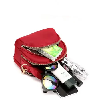 حقيبة يد صغيرة أنيقة ومتعددة الاستخدامات من النايلون وحقيبة كتف كروس، حقيبة حمل مربعة صغيرة، محفظة عملات معدنية بسيطة للاستخدام اليومي للنساء 6