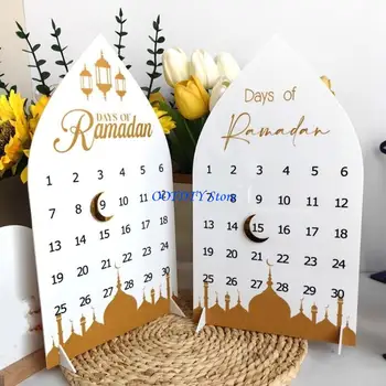 367A Calendario per il conto alla rovescia del Ramadan Display acrilico con regolazioni magnetiche della data della luna