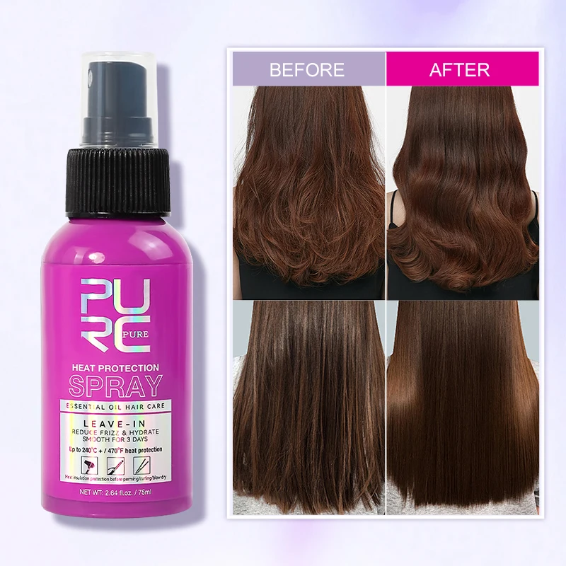 PURC Heat Protection Spray Argan Oil Smoothing Straightening Professional Keratin Hair Treatment Hair Care Products фарфоровые аксессуары для проведения ухода за контуром глаз high protection eye professional treatment