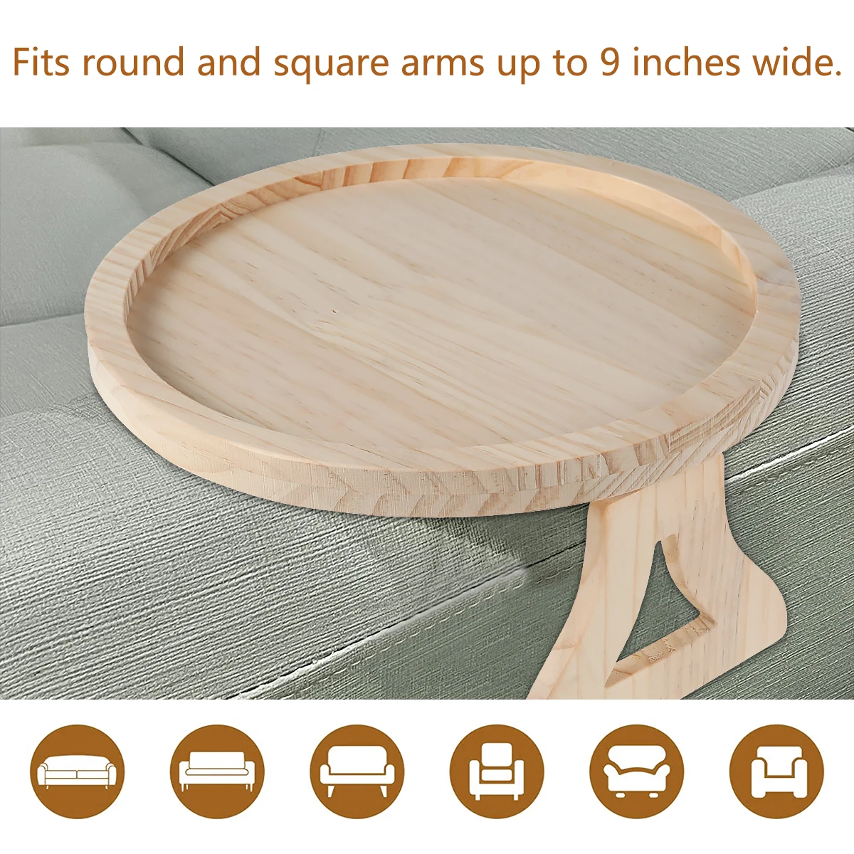 Sofa Tray Table Clip On Side Table Couch Arm Portable and Foldable Sofa Armrest Practical Tray For Remote Control Home Decor