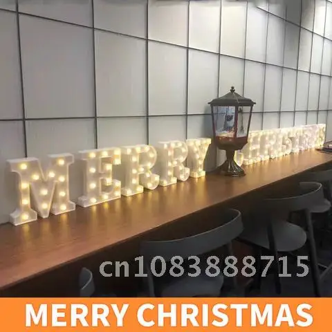 

Christmas Tree Ornaments 26 English Alphabet Lamp Christmas Decorations for Home Decor Luminous LED Letter Light Navidad Kerst