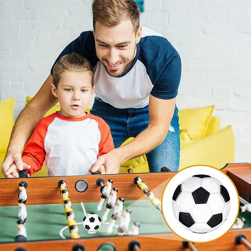 10pcs Table Soccer Accessories Black And White Resin Mini Football 28/32/36mm For Children And Adults Football Machine Games