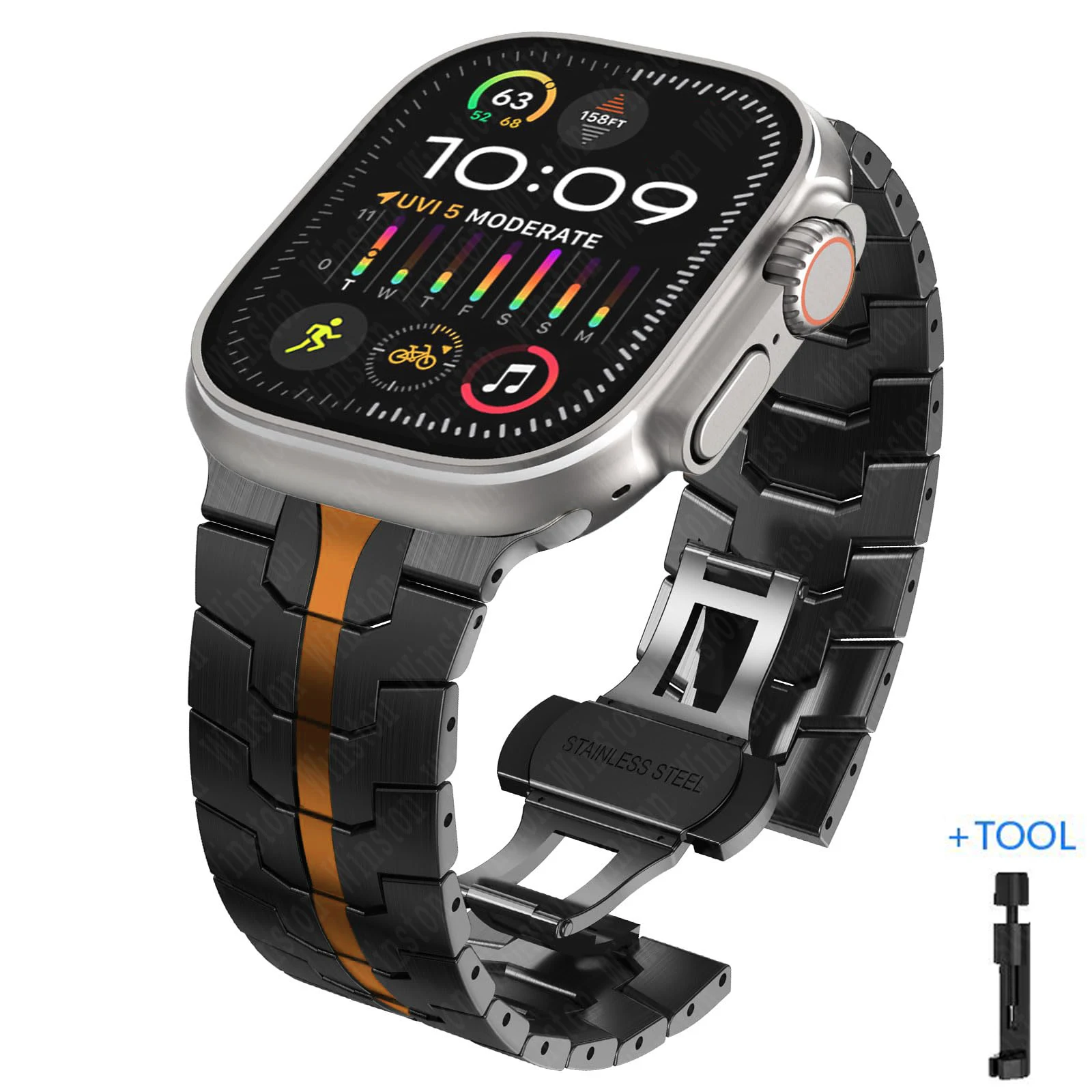 Luxury Titanium Stainless Steel Watch Strap - Premium Metal Bracelet