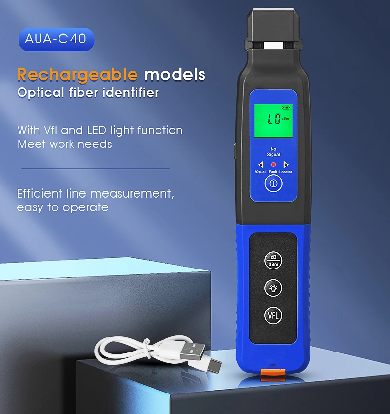 Rechargeable AUA-C40 Fiber Optic Identifier Live Fiber Optical Identifier with B