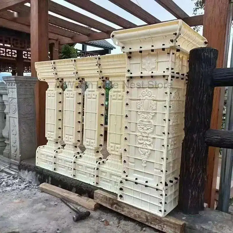 New Chinese Roman Column Railing Mold Balcony Guardrail Cement Building Decoration European Villa Cast-in-place Fence Thickened 1