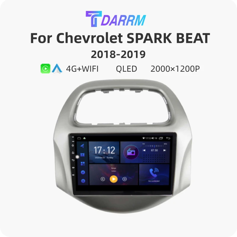 

Автомобильная стерео-система 9 дюймов с рамкой для Chevrolet SPARK BEAT 2018 2019 Android 13, автомобильное радио, беспроводная Carplay 4G WIFI GPS-навигация