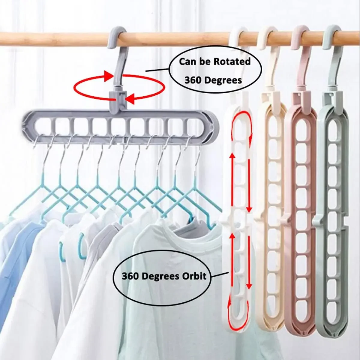 Hangers Space Saving, 2 Pack Magic Closet Hangerss Space Saving Hangers for  Closet Organizers and Storage, Upgraded Sturdy Smart Clothes Hanger with 6  Slots for Wardrobe, College Dorm Room Essentials 