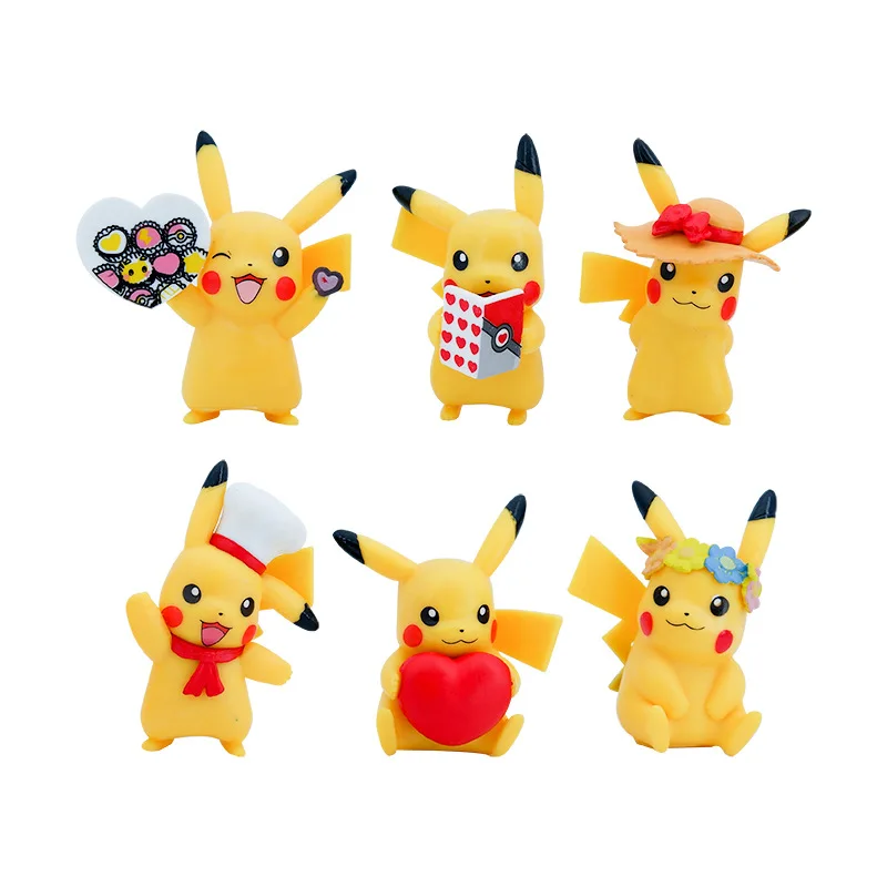 Action Figures Pokemon Children  Pokemon Decoration Figures Cake -  6pcs/set Pokemon - Aliexpress