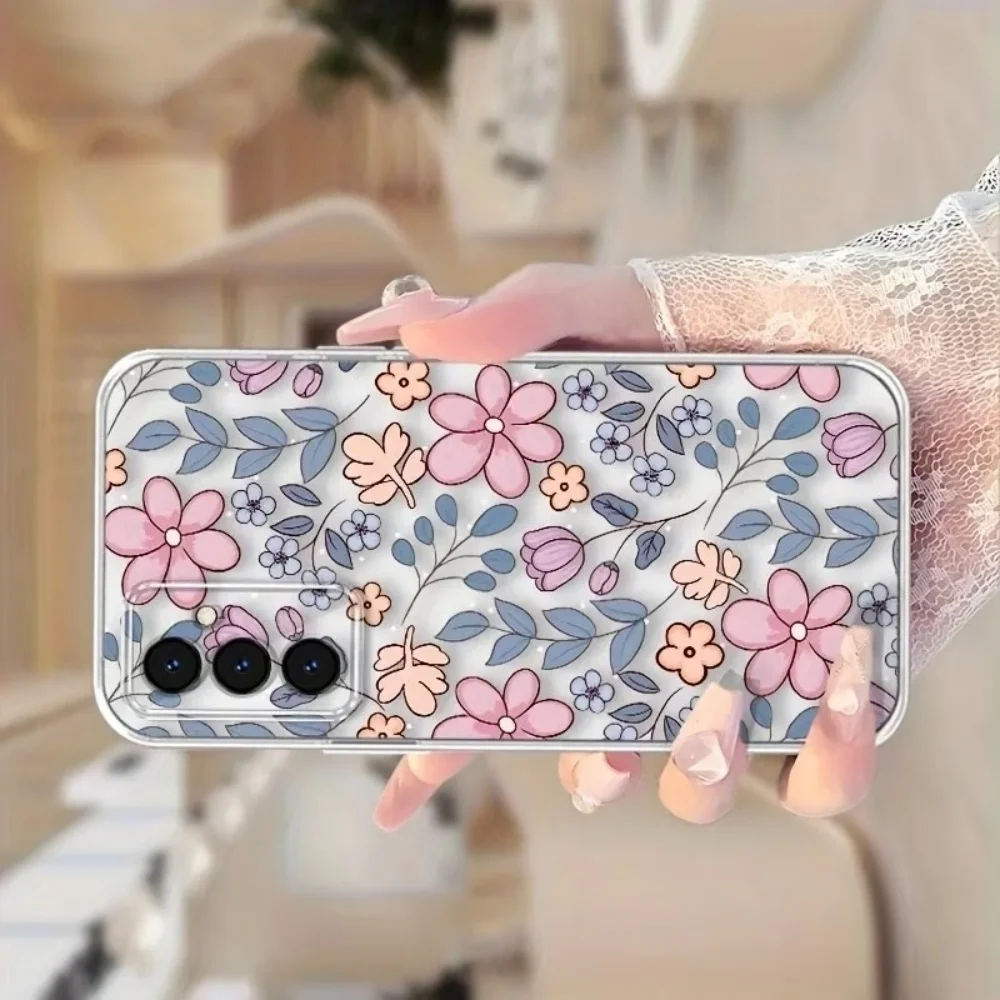 Floral Full Print Clear Silicone Phone Case