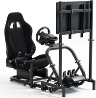 Racing Sim Cockpit, Ergo Seat & Monitor Stand, Fit G27 G923 G920, 50mm Tube, No Wheel/Shift/Pedal,Racing Sim Cockpit 1