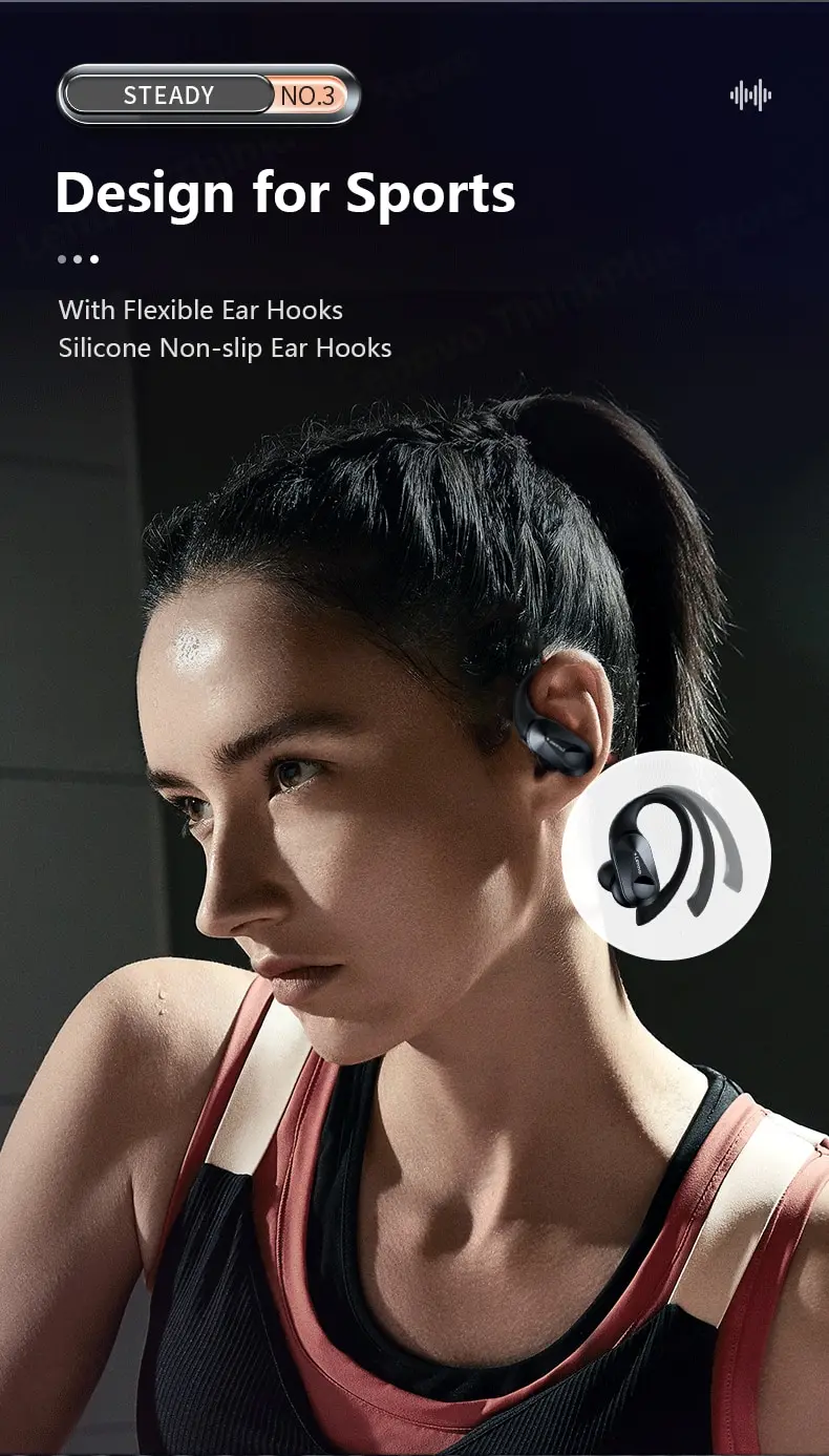 Lenovo LP75 Навушники Bluetooth 5,3 Tws Бездротові спортивні навушники Світлодіодний цифровий дисплей Hifi Стерео шумозаглушення Ігрові навушники