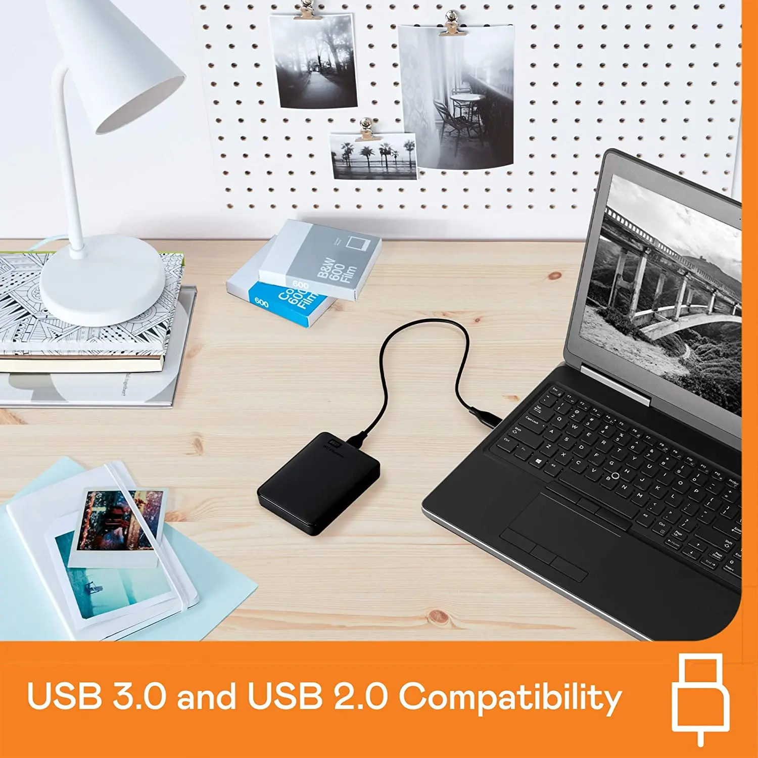 윈도우용 WD 4TB 엘리먼츠 휴대용 외장 하드 드라이브, PC 및 맥용 USB 3.2 Gen 1/USB 3.0, 플러그 앤 플레이 지원