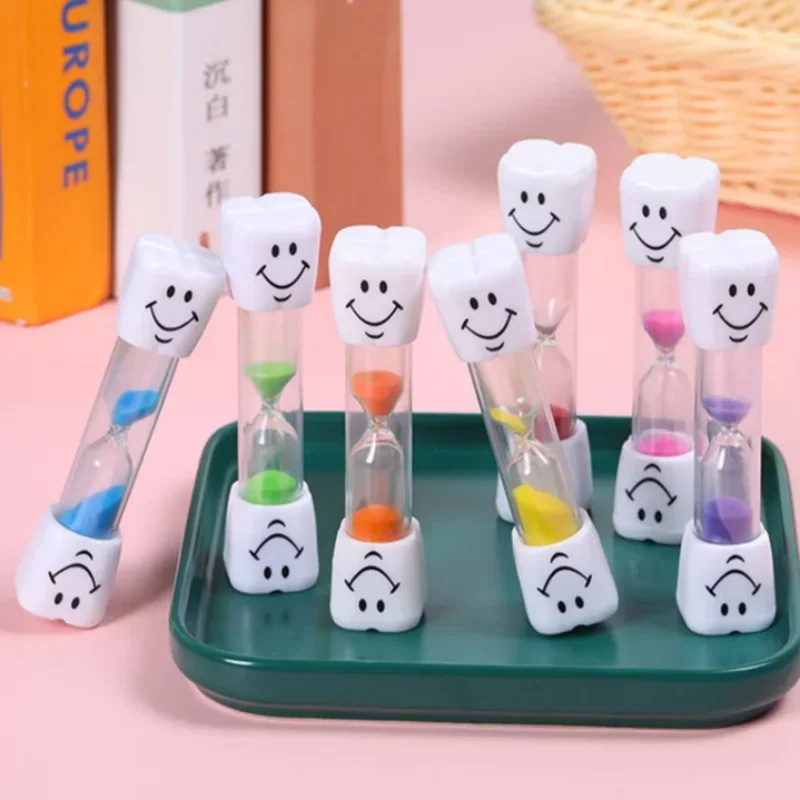 1/3/5/10/15/20 PCS 3 Minutes Mini Colorful Smiling Face Hourglass Sand Clock Kids Brush Teeth Timer Creative Sandglass Watch 6