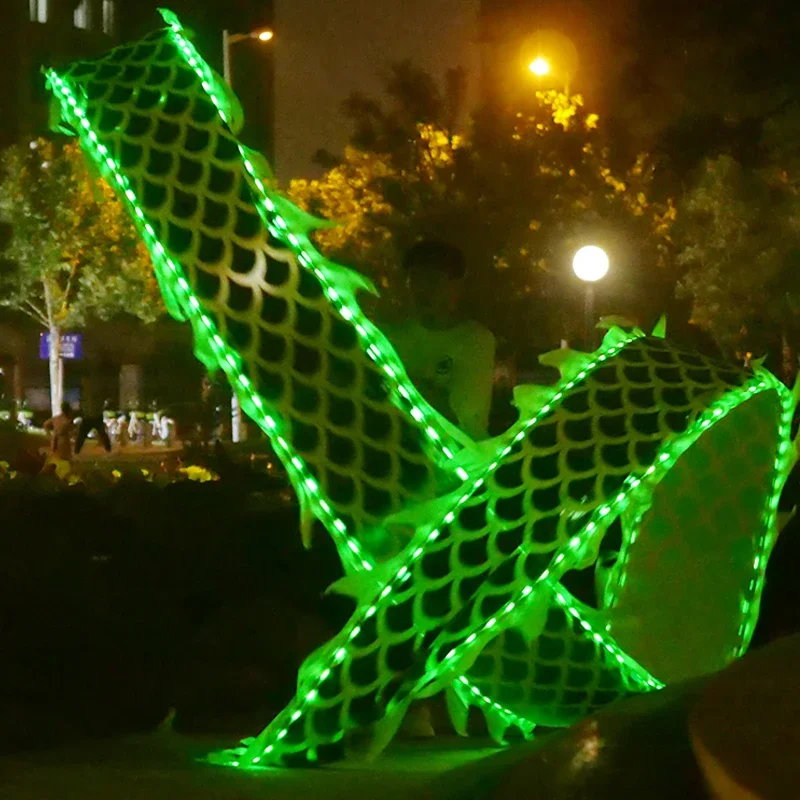 6/8/10M Luminous Fitness Dragon Dance Props 3-color Shiny Dragon Boat Festival Props New Year Gift Fun Sports Stage Performance