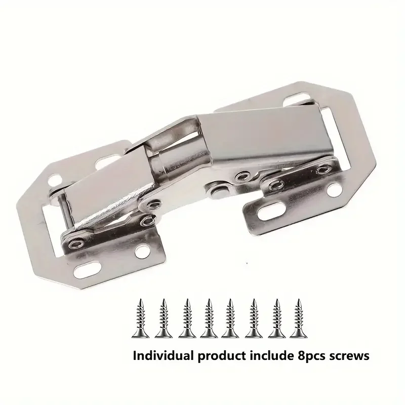 4Pcs Modern Metal Hidden Cabinet Hinges Easy Mount 90&deg; Spring Complete with Screws cabinet door hinges cabinet hinges