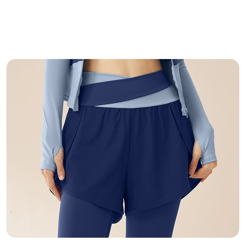 Running Fitness Yoga Suit Set Nude Slim Fit Soft Comfortable Breathable Sports Suit Jacket Pants Women's Two-piece Set New