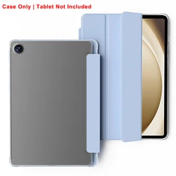 Crystal Clear Tablet Case with Pen Slot and Magnetic Stand for Tab A9 Plus 11 2023 (TM - YKL Light Blue)