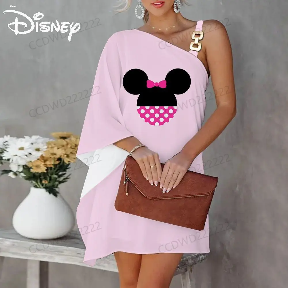 

Luxury Party Dress Disney One-Shoulder Mickey Prom Dresses 2023 Diagonal Collar Minnie Mouse Elegant Women Evening Sexy Collar