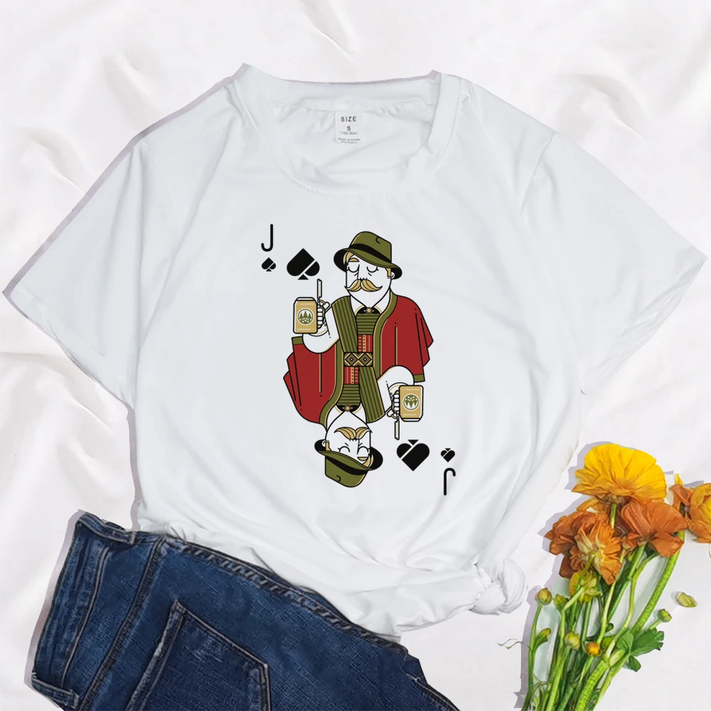 

Spade Playing Card Deck Of Cards Bridge Group Casino Party Women&Men Tee Shirt Casual basic O-collar White Short Sleeved T-shirt