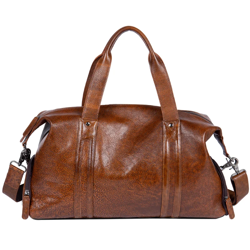 Leather short-distance travel bag men's hand-held large-capacity travel bag top layer leather shoulder