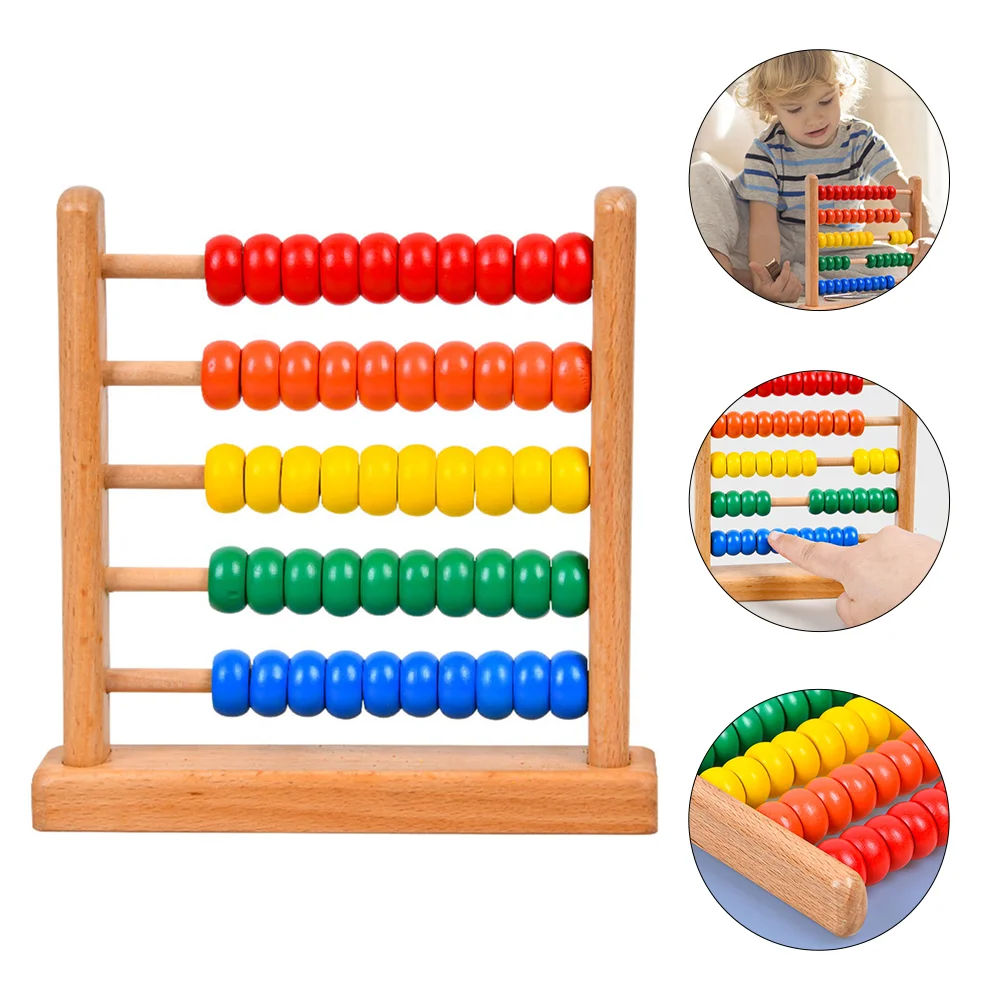 Abacus Stand Wooden Playset Counting Teaching Aid Math Learning Kids Tool Bead Arithmetic Child Cognitive Toy