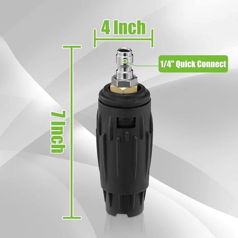 Adjustable Pressure Washer Nozzle Tip 1/4 Inch Quick Connect Plug 030 Rotating Spray Turbo Nozzle 3000 PSI