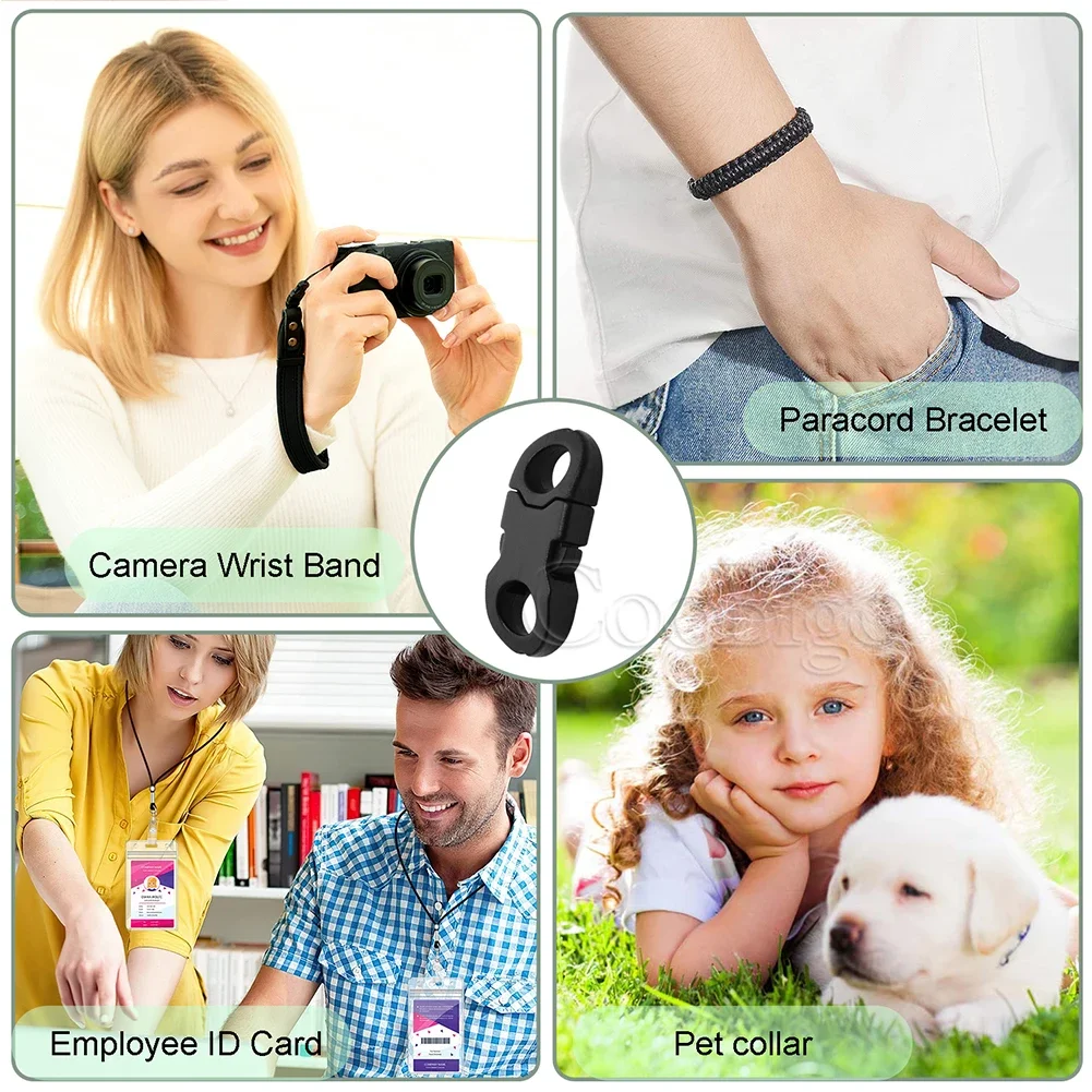 Mini Side Release Buckle Curved Parachute 550 Paracord Bracelet DIY Dog Collar Strap Webbing Outdoor Camping Backpack 12pcs