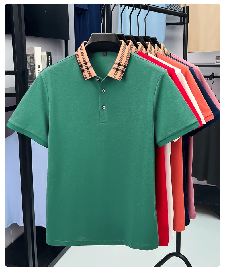 High quality striped lapel short sleeve T-shirt men's summer comfort fashion trend loose casual new breathable luxury polo shirt 37 S3fc0782984a64ea4a2160d692af40eadH
