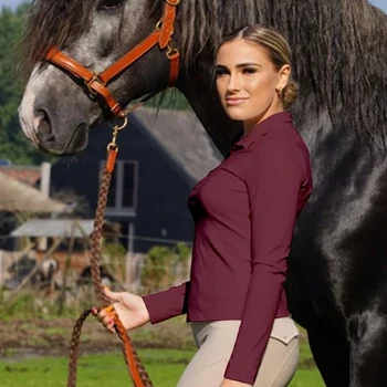 MXLLINA Burgundy Equestrian Riding Base Layer 1
