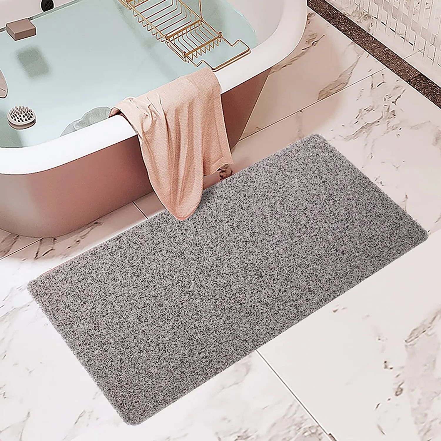 Tappetino da bagno impermeabile tappeto da bagno poroso tappetino  antiscivolo in PVC per tappetino da piscina per accessori da bagno  prevenzione della muffa e dei batteri - AliExpress