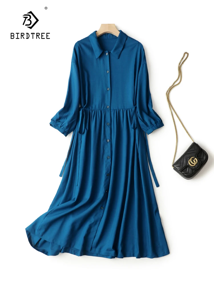 birdtree-80-real-silk-party-elegant-french-style-dress-women-large-size-loose-slim-chic-medium-length-swing-dress-new-d3d309qc