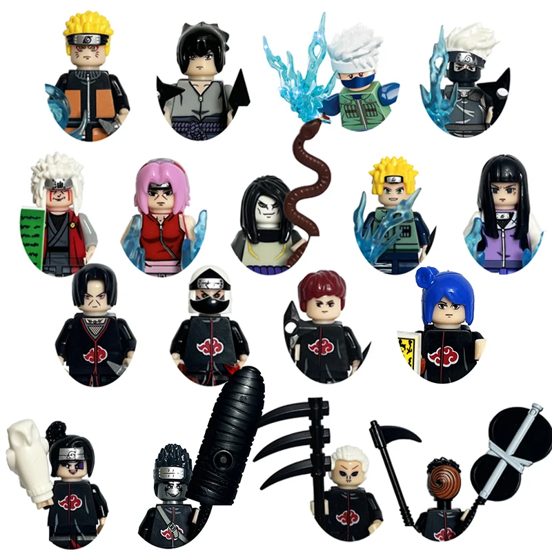 

Japan Manga NARUTO Mini Building Block Anime Figure Kakashi Akatsuki Image Dolls Puzzle Assembly Toy Bricks Kid Gifts Wholesales