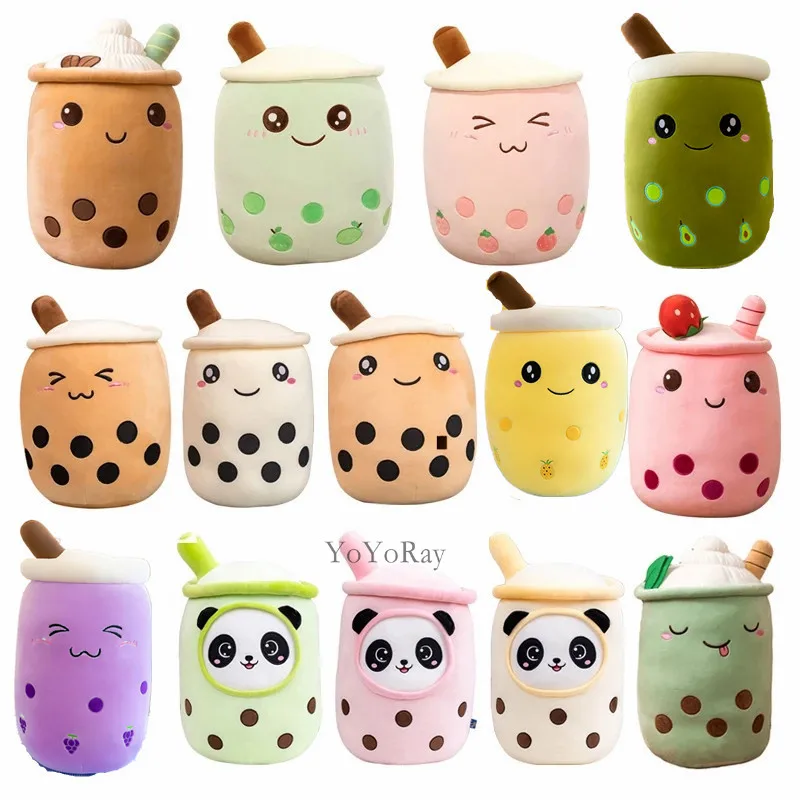 Stuffed Plush Animals Kawaii Small Size Cartoon Bubble Tea Cup Peluche Toys  Funny Boba Pillow Soft Stberry Panda Milk Cushion Baby Dh3Zr