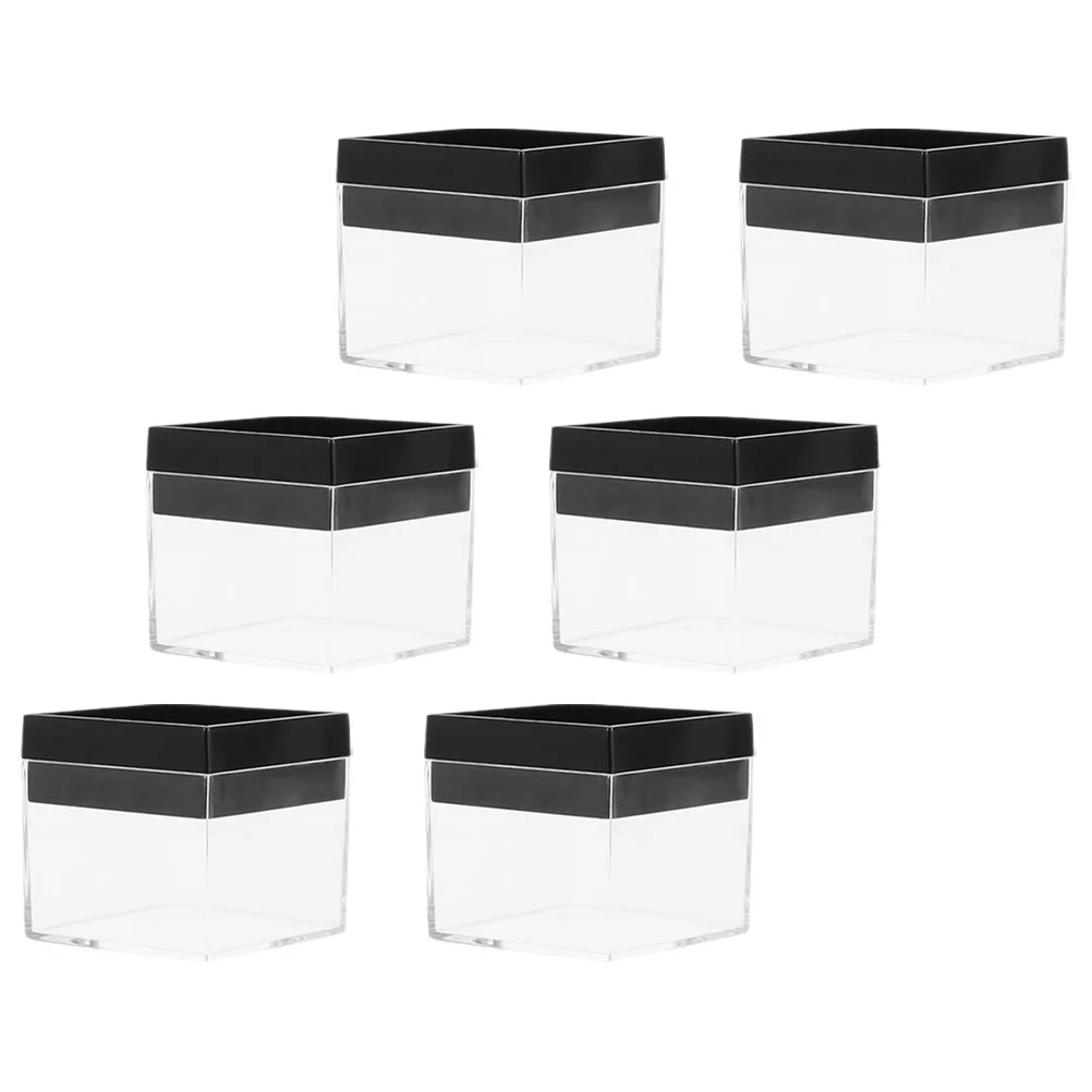 

6 Pcs Mineral Standard Box Display Case Clear Specimen Storage Plastic Holder Cases