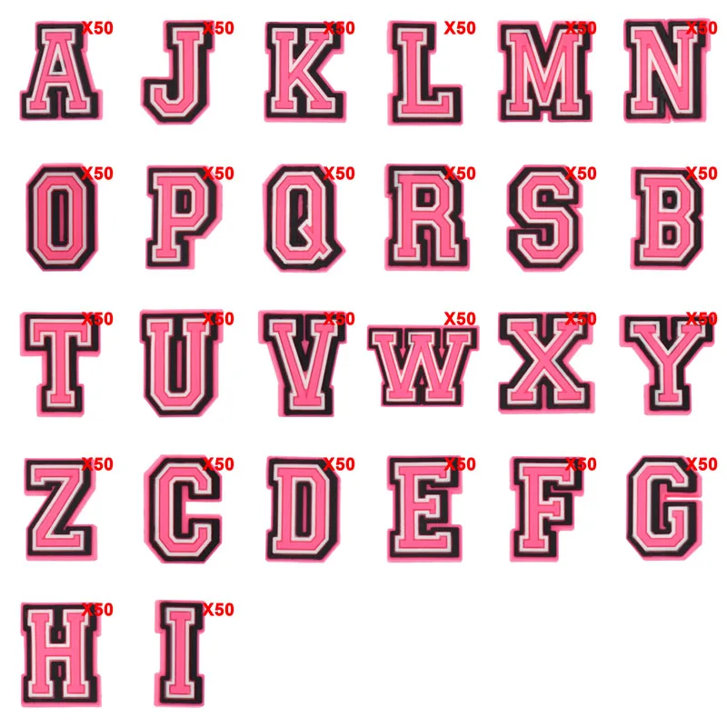 

Крупные булавки для Crocs, подвески, аксессуары для обуви, розовые украшения с буквами, джинсы, женские сандалии, пряжка, Детские сувениры, мужские значки