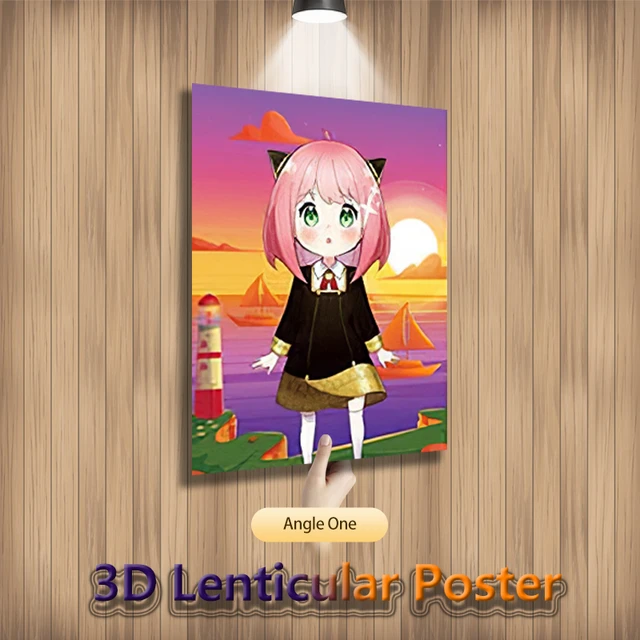 Anya Spy X Family Anime Wallpaper 3D Lenticular Print Poster Customize 3D  Lenticular Flip Picture Wall Sticker Home Decor Gifts