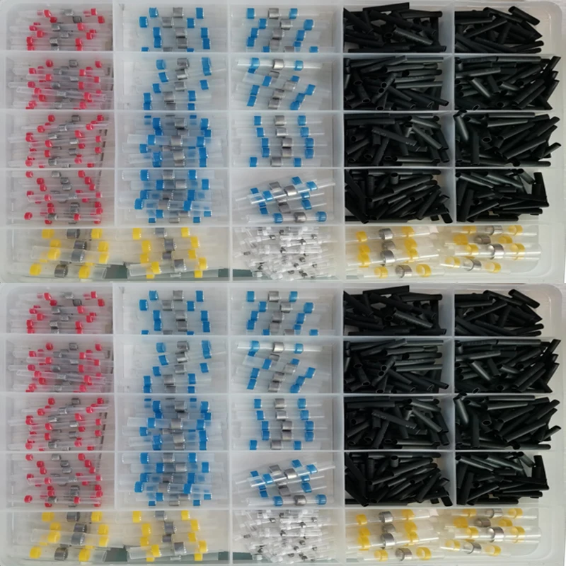 

500PCS 26-10AWG Heat Shrink Solder Kit Waterproof Wire Connectors Terminals Insulated Electrical Butt Splices Seal Sleeve Tube