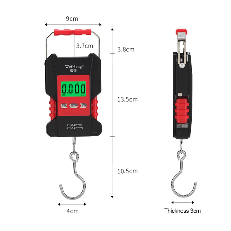 WeiHeng WH-A25 Rechargeable LCD Digital Electronic Scale Fishing